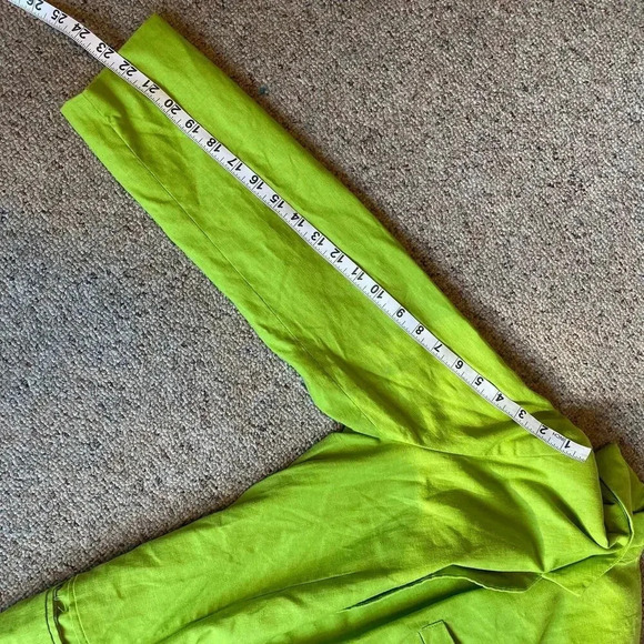 J.R.T Linen Cotton Blend Light Green One Button Suit Blazer Women 8 Pockets - Picture 3 of 8